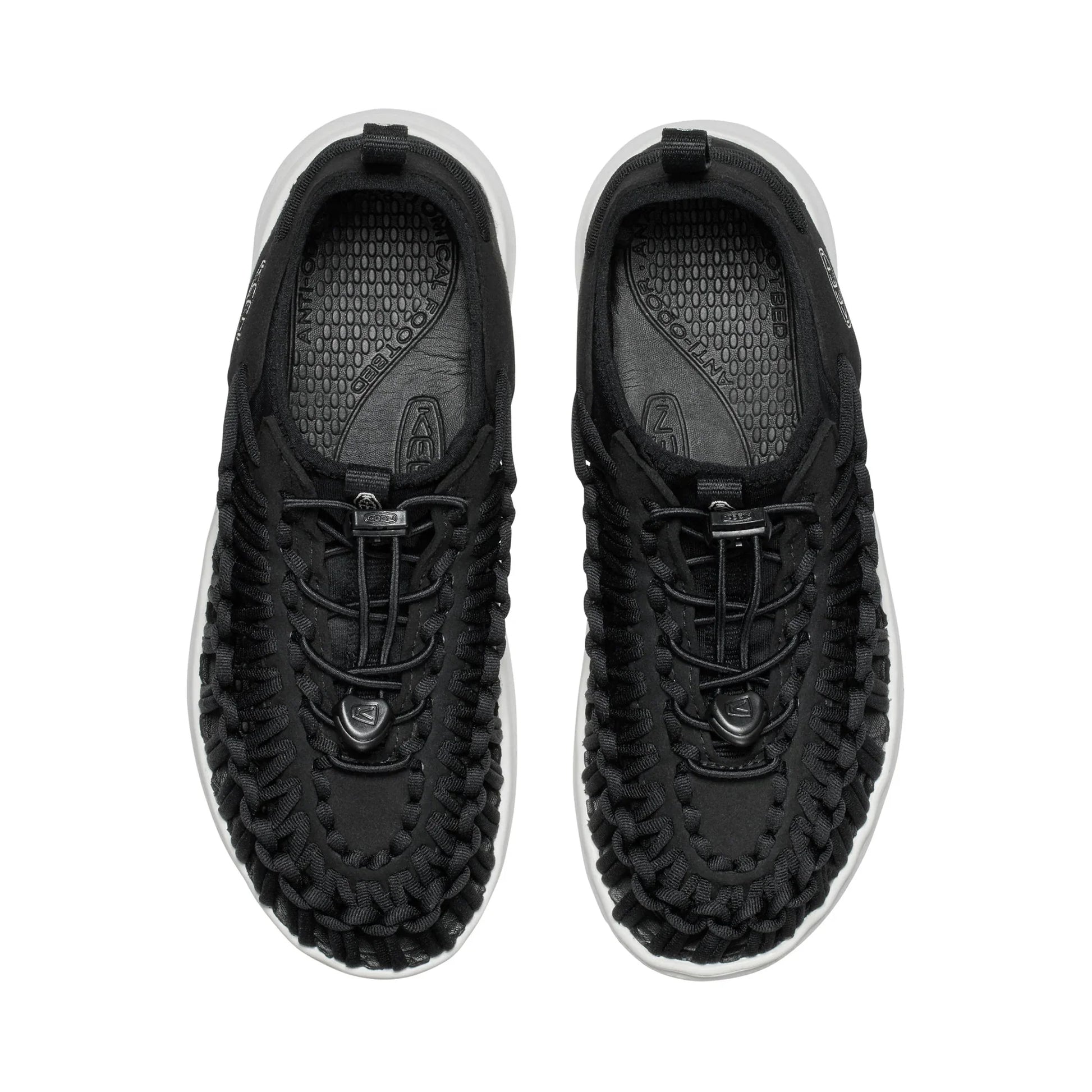 WOMEN UNEEK O3 FLAT SANDALS BLACK /STAR WHITE - Sole Therapy